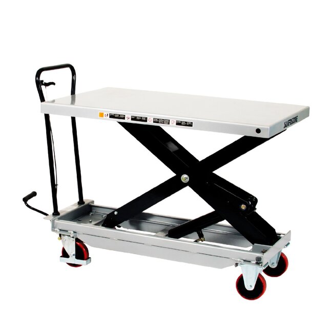 Table Élévatrice Mobile 500 kg – Chariot à Ciseaux sur Roues avec Plateau Palette Europe 120 x 80 cm