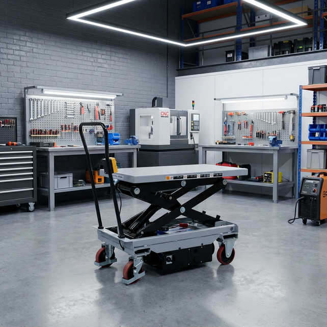 Elektrischer mobiler Hubtisch ES30D, 300 kg Tragkraft, 1010 x 520 mm, Hubhöhe 1600 mm