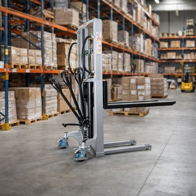 Handmatige Stapelaar mit Quicklift – 1100 mm Hefhoogte – 1000 kg Capaciteit