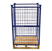 Gitteraufsatzrahmen für Paletten H1600mm, klappbar, Palettenrand, Containeraufsatz