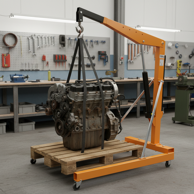 Werkplaatskraan für EU-pallet Mobiele– 1000 kg Vouwbaar