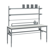 Table d’emballage L 2000x800x24 mm Stratifié – Table de travail réglable en hauteur (300 kg)