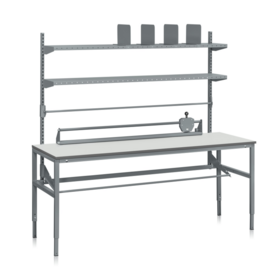 Table d’emballage L 2000x800x24 mm Stratifié – Table de travail réglable en hauteur (300 kg)