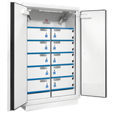 90-Minuten Lithium-Ionen-Akkuschrank, 2-türig, mit 10 abschließbaren Ladefächern – Serie 790+LIAC