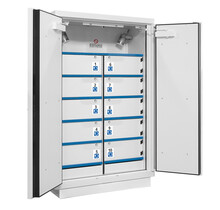 90-Minuten Lithium-Ionen-Akkuschrank, 2-türig, mit 10 abschließbaren Ladefächern – Serie 790+LIAC