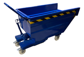Kippbehälter für Gabelstapler 500L mit Schubbügel und Rädern – Kippcontainer Kippmulde