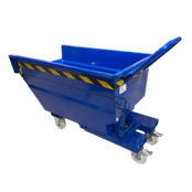 Kippbehälter für Gabelstapler 500L mit Schubbügel und Rädern – Kippcontainer Kippmulde