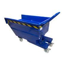 Kippbehälter für Gabelstapler 500L mit Schubbügel und Rädern – Kippcontainer Kippmulde