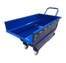 Kippbehälter für Gabelstapler 300L mit Schubbügel und Rädern – Kippcontainer Kippbehälter