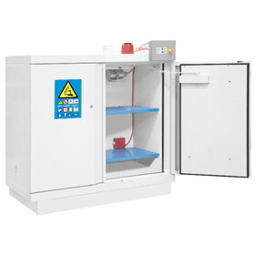 90-Minuten Brandschutz-Sicherheitsschrank für Lithium-Batterien, 2-türig, 1100 × 1137 × 670 mm, mit Alarm, Rauchmelder und automatischer Löschung