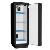 90-Minuten Brandschutzschrank für Lithium-Ionen-Akkus, hoch, 1-türig, 2020 × 635 × 620 mm, vorkonfiguriert mit 4 Fachböden und Feuerlöscher