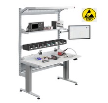 Modulog ESD-Arbeitstisch höhenverstellbar – Mechanisch oder elektrisch, bis 300 kg