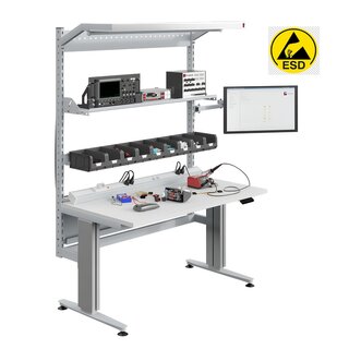 Modulog ESD-Arbeitstisch höhenverstellbar – Mechanisch oder elektrisch, bis 300 kg