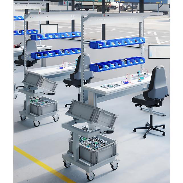 MODULOG 4.0 Elektrisch höhenverstellbare Industrie-Werkbank – Modulare Arbeitsstation bis 300 kg