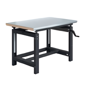 SI Industrie-Werkbank, höhenverstellbar mit Kurbel (Handkurbel) – 300 kg