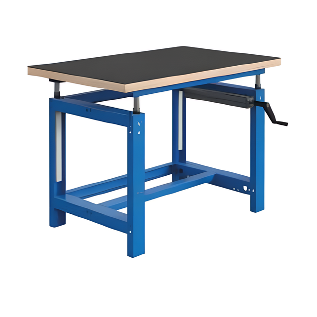 SI Industrie-Werkbank, höhenverstellbar mit Kurbel (Handkurbel) – 300 kg
