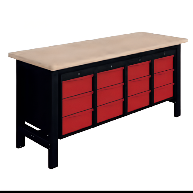 SI Fixed Heavy-Duty Industrial Workbench L 2000mm with Suspended Storage – 1500 kg Load capacity