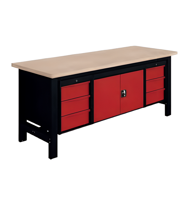 SI Fixed Heavy-Duty Industrial Workbench L 2000mm with Suspended Storage – 1500 kg Load capacity