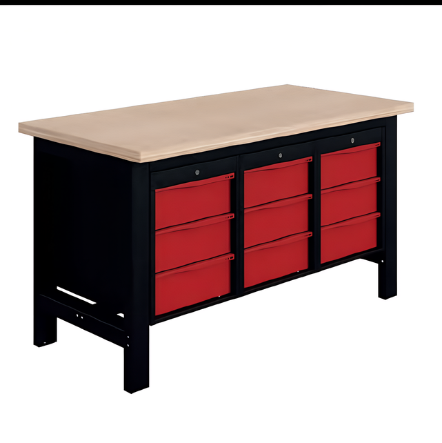 SI Vaste Zware Industriële Werkbank met SI Vaste Zware Industriële Werkbank L1500mm met Hangende Opbergkasten – 1500 kg  Draagkracht Hangende Opbergkasten – 1500 kg  Draagkracht - Copy