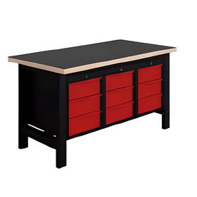 SI Vaste Zware Industriële Werkbank met SI Vaste Zware Industriële Werkbank L1500mm met Hangende Opbergkasten – 1500 kg Draagkracht Hangende Opbergkasten – 1500 kg Draagkracht - Copy