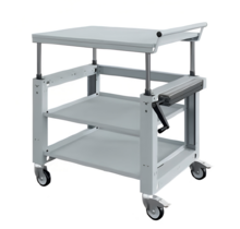 MANULOG height-adjustable platform trolley with hand crank (745–1000 mm), 300 kg
