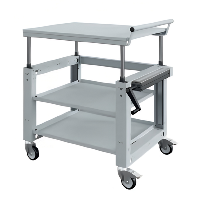 MANULOG height-adjustable platform trolley with hand crank (745–1000 mm), 300 kg