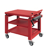 MANULOG height-adjustable platform trolley with hand crank (745–1000 mm), 300 kg