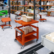 MANULOG height-adjustable platform trolley with hand crank (745–1000 mm), 300 kg