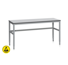 Werkbank 1600x600 mm ESD – Handmatig in hoogte verstelbaar (730–980 mm), 300 kg