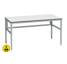 Workbench 1200x800 mm ESD – Manual height adjustment (730–980 mm), 300 kg capacity