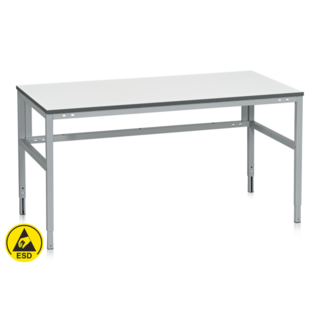Établi 1200x800 mm ESD – Réglage manuel en hauteur (730–980 mm), charge 300 kg