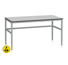 Werkbank 1600x800 mm ESD – Handmatig in hoogte verstelbaar (730–980 mm), 300 kg