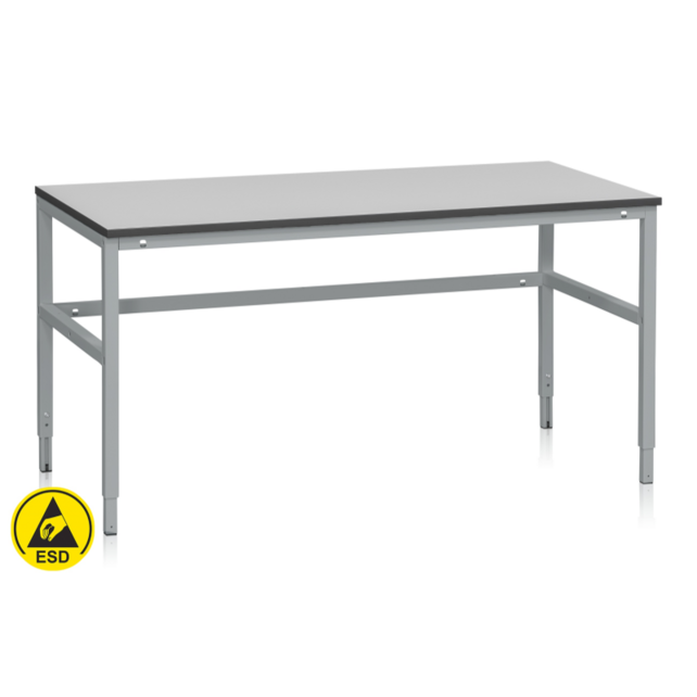 Werkbank 1600x800 mm ESD – Handmatig in Höhe verstellbar (730–980 mm), 300 kg
