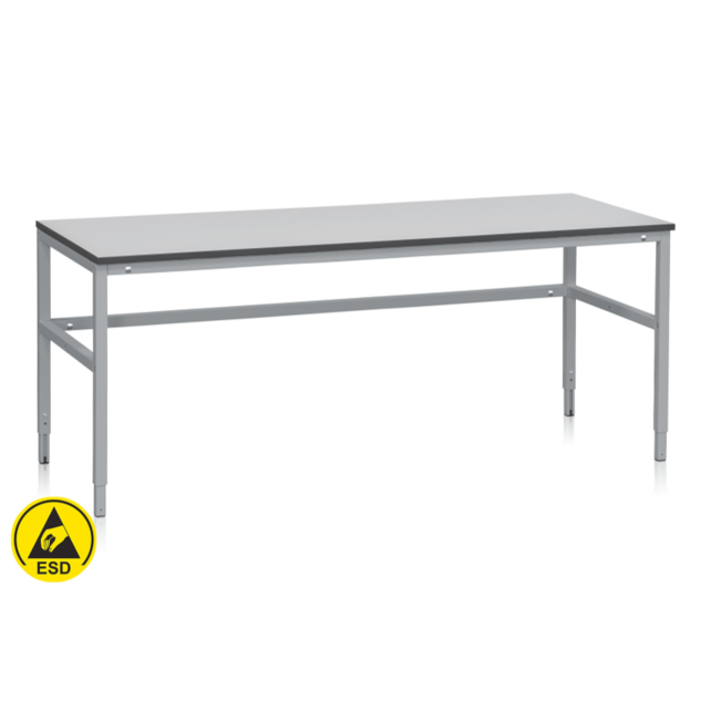 Werkbank 2000x800 mm ESD – Handmatig in Höhe verstellbar (730–980 mm), 300 kg