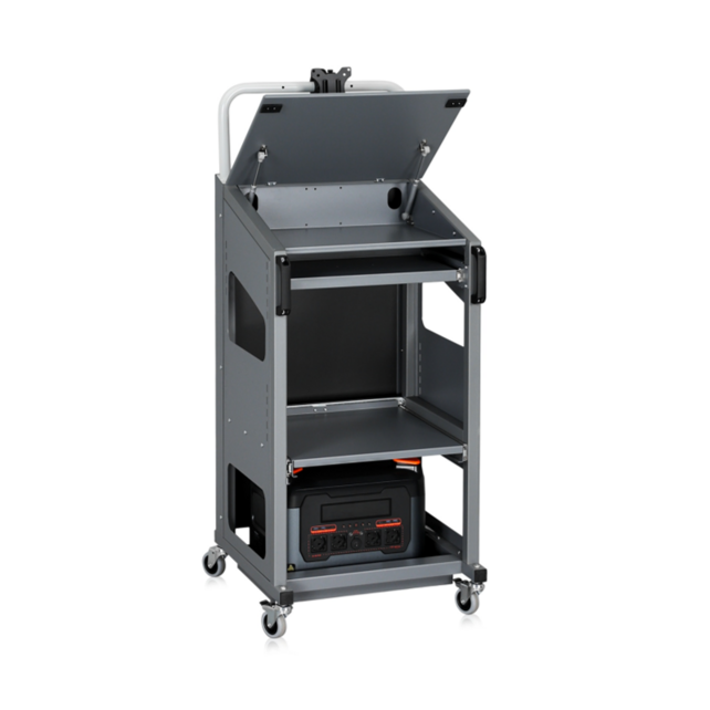 IT Transportwagen Power Pack Basic – Mobiele 230V werkplek mit 2400Wh LMFP-accu (8 uur)