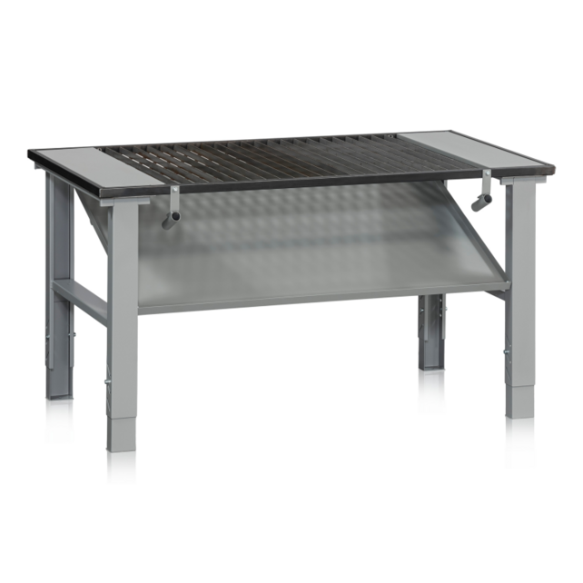 Las- und soldeertafel HD500 mit druipplaat – 1200x800 of 1600x800, Höhe verstellbar, 500 kg