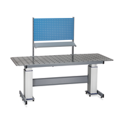 Electric Height-Adjustable Welding Table (800 mm depth) 500 kg – 28 mm holes, 100 mm grid