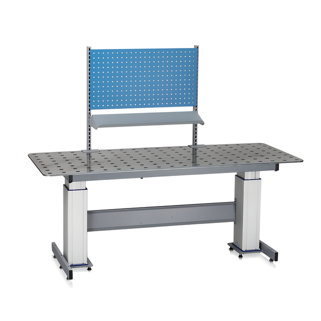Elektrisch in Höhe verstelbare lastafel (800 mm diep) 500 kg – 28 mm gaten, 100 mm raster
