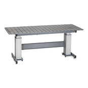 Elektrisch in Höhe verstelbare lastafel (800 mm diep) 500 kg – 28 mm gaten, 100 mm raster