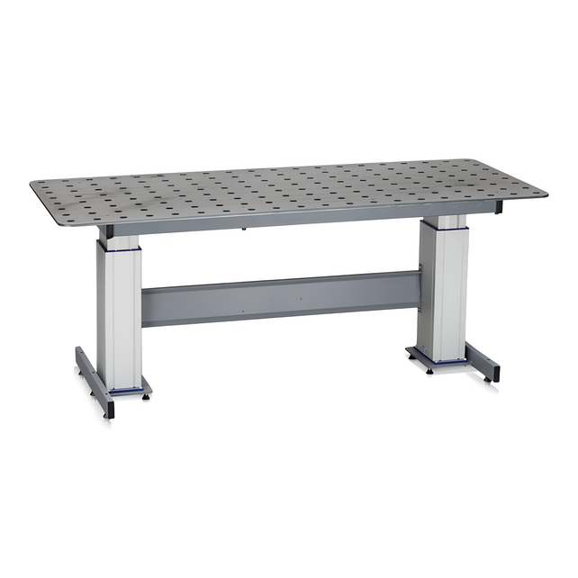 Elektrisch in Höhe verstelbare lastafel (800 mm diep) 500 kg – 28 mm gaten, 100 mm raster