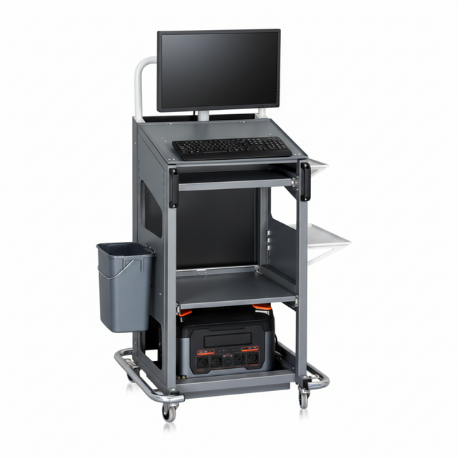 IT Trolley Power Pack Basic – Mobiele 230V werkplek met 2400Wh LMFP-accu (8 uur)