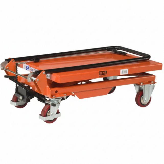 Manual Mobile Lift Table 500 kg – Hydraulic Scissor Lift Table for Workshop and Warehouse