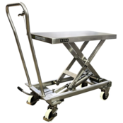 Mobiler Hubtisch aus Edelstahl 0,2 Tonnen – Plattform 830 × 500 mm – Hubhöhe 915 mm