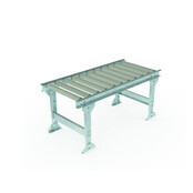 Zwaartekracht Dozenrollenbaan Satz 1200x500 mm (Kunststoff Rollen) incl. Verstelbare Steunpoot 651–959 mm