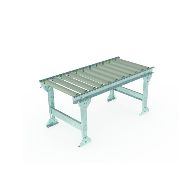 Zwaartekracht Dozenrollenbaan Satz 1200x500 mm (Kunststoff Rollen) incl. Verstelbare Steunpoot 651–959 mm