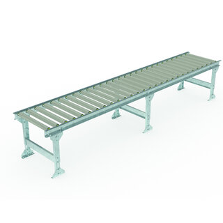 Zwaartekracht Dozenrollenbaan Satz 3000x500 mm (Kunststoff Rollen) incl. Verstelbare Steunpoot 651–959 mm
