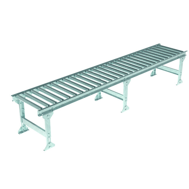 Zwaartekracht doosrollenbaan 3000x500 mm (Stahl rollen) mit verstelbare pootsteunen 651–959 mm