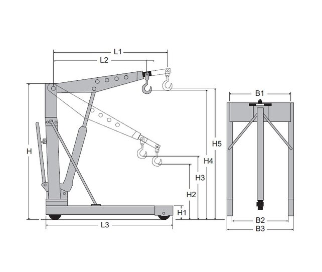 Workshop Crane 1000 kg for Euro Pallets 800x1200 mm