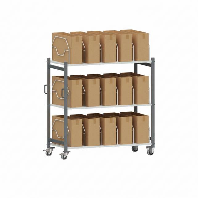 Chariot d’Emballage Carton 1500 – 1600 x 695 x 1595 mm – Capacité de Charge 200 kg
