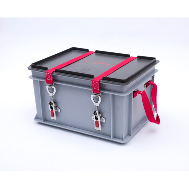 XS-Box mit PyroBubbles – Lithium Batterij Veiligheidsbox 400 × 300 × 235 m